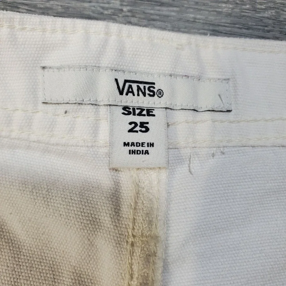 Vans Clark City High Waisted Canvas Utility Shorts Womens 25 Marshmallow Cream